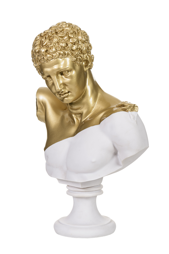 Greek god Hermes Bust decorative alabaster statue in modern colors
