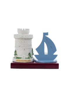 Wthite Tower Boat Candlestick